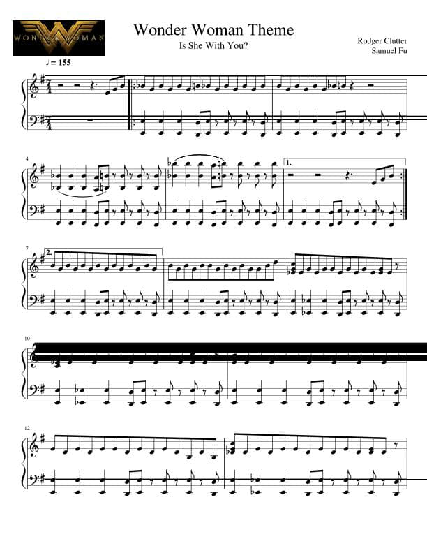 Partitura Wonder Woman