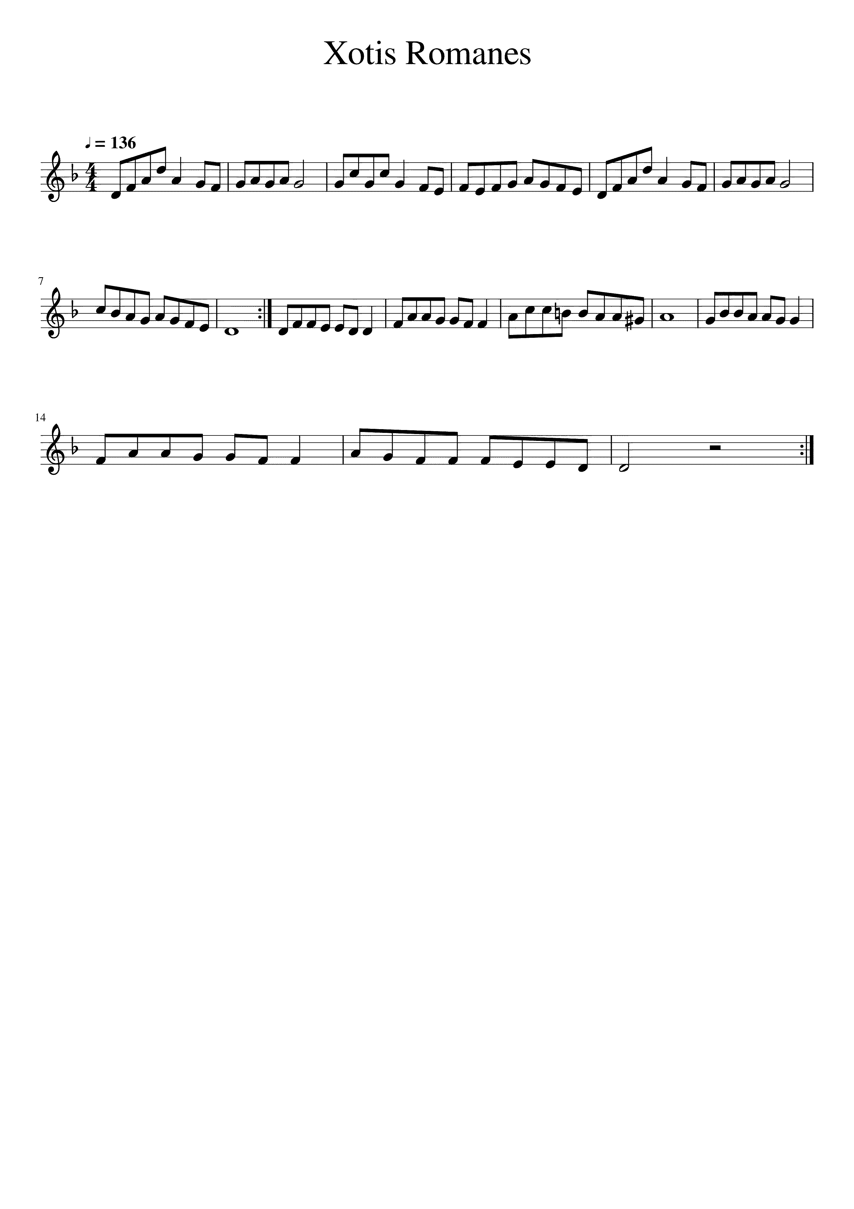 Partitura Xotis Romanes