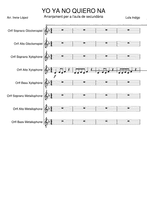 Partitura Yo Ya No Quiero Na