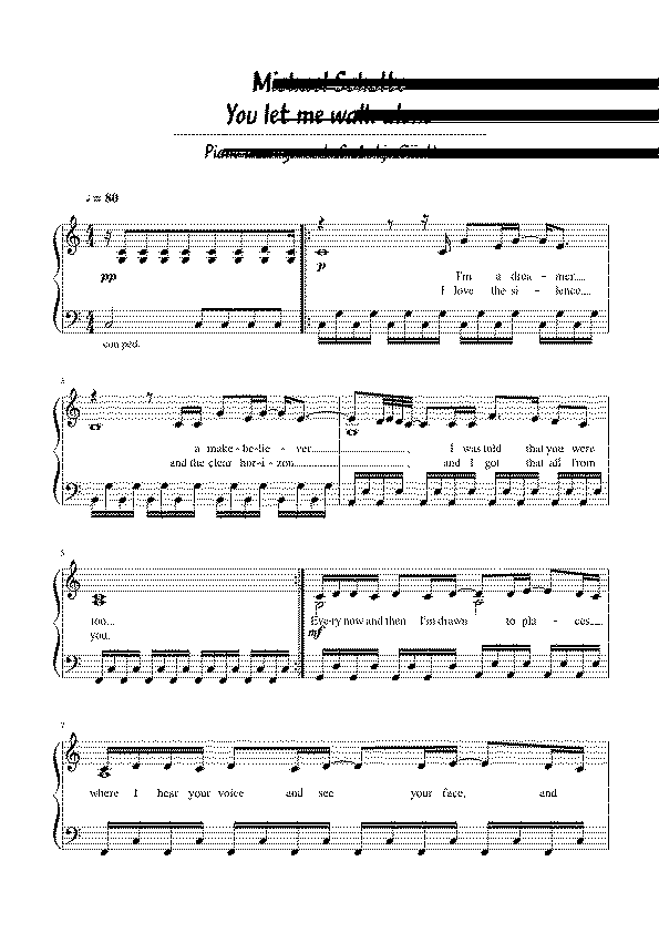 Partitura You Let Me Walk Alone