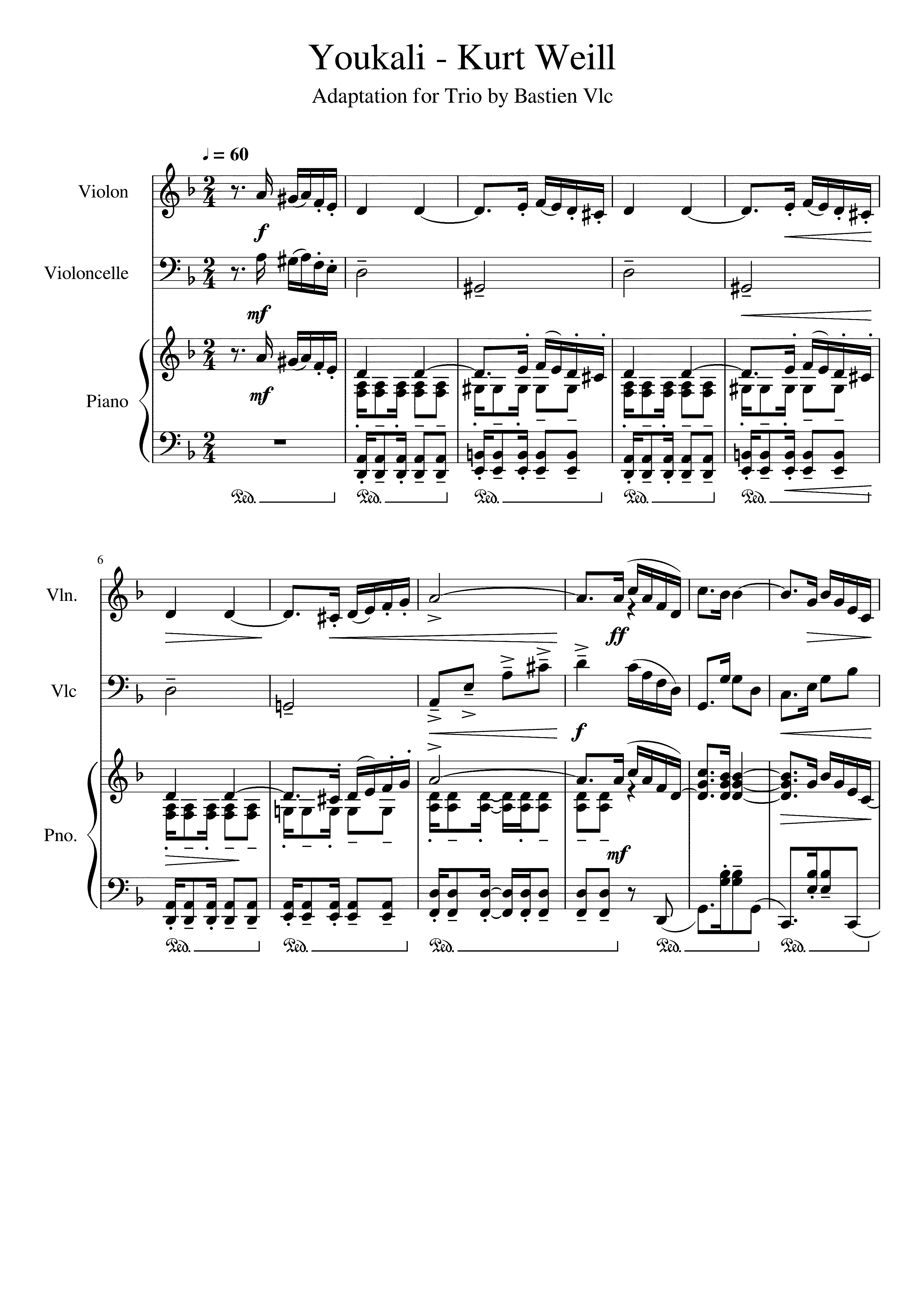Partitura Youkali Kurt Weill