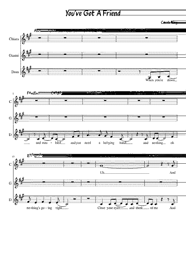 Partitura You've Got a Friend James Taylor