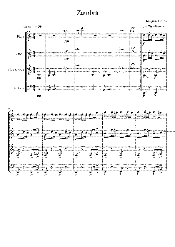 Partitura Zambra Turina