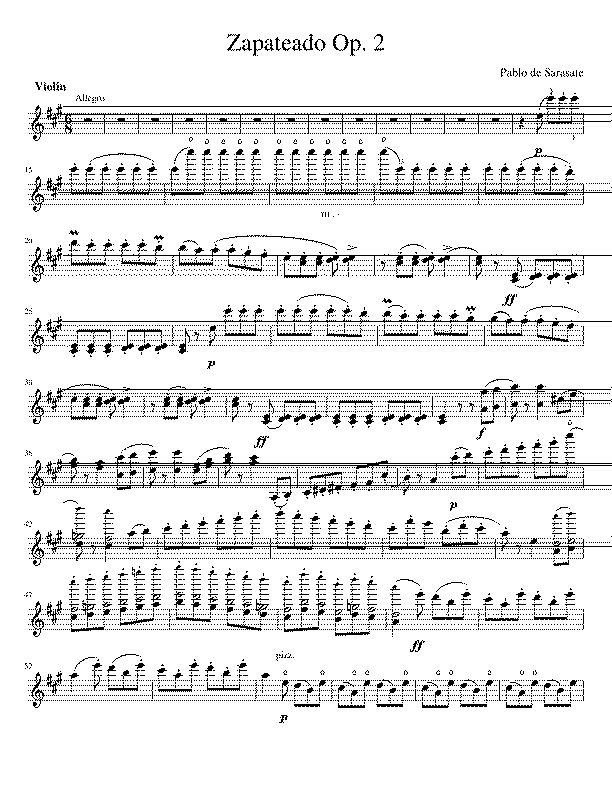 Partitura Zapateado Paco de Lucia