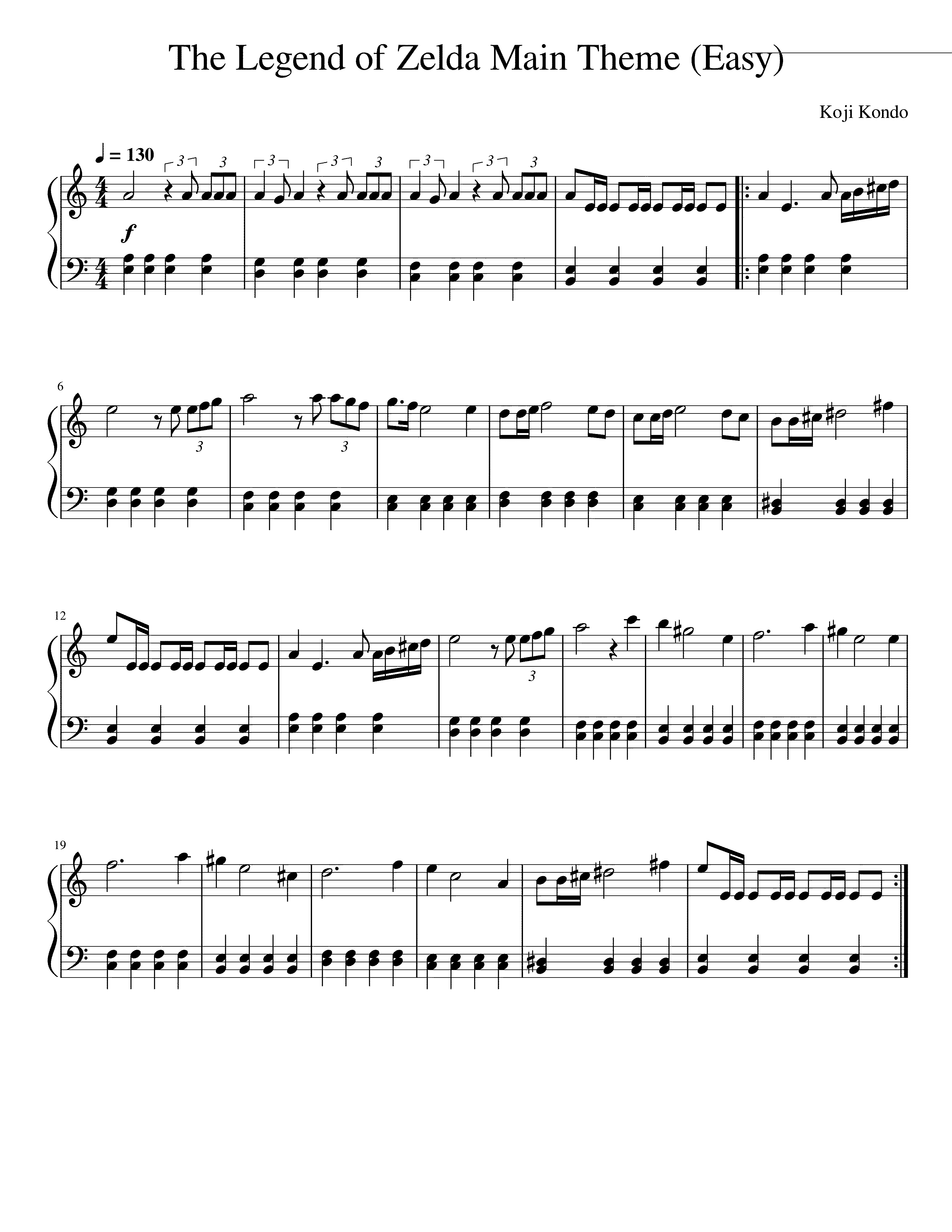 Partitura Zelda Theme