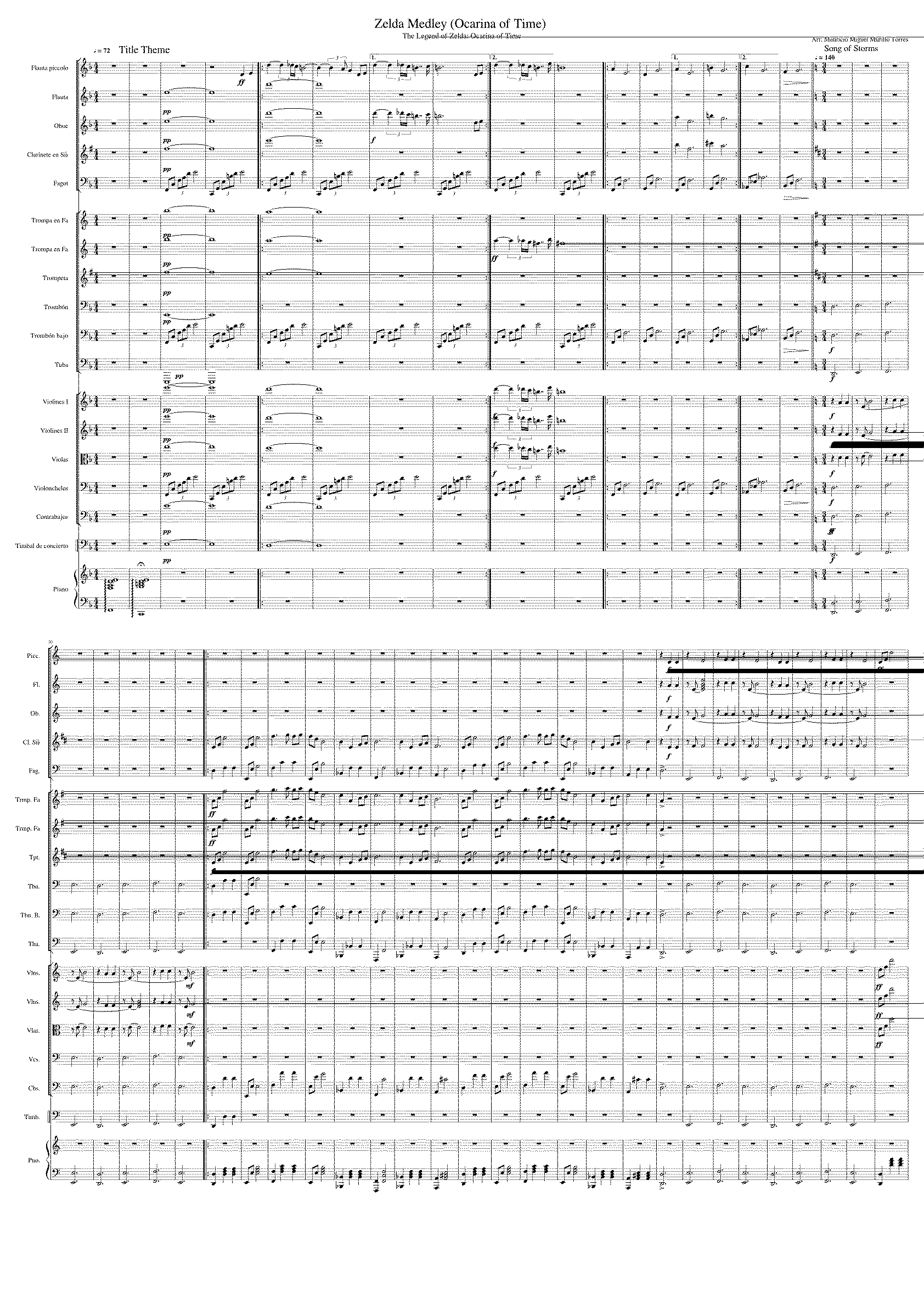 Partitura Zelda Tiempo