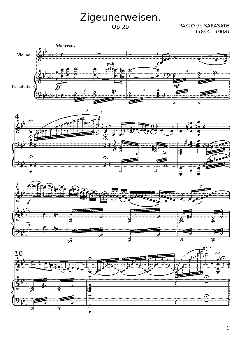Partitura Zigeunerweisen
