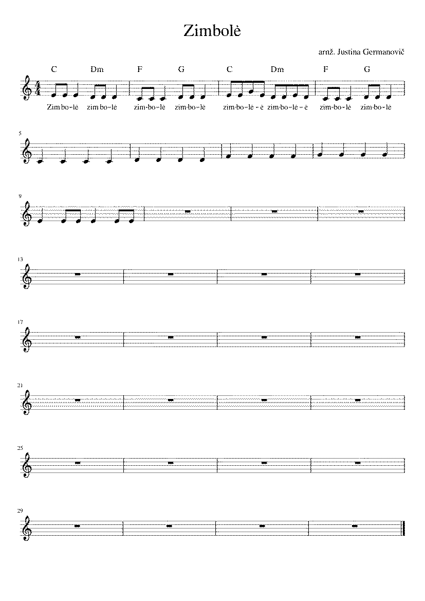 Partitura Zimbole