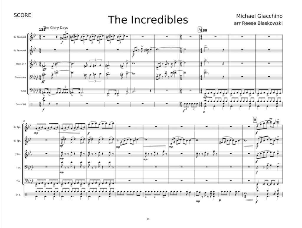 los increibles the incredibles partitura